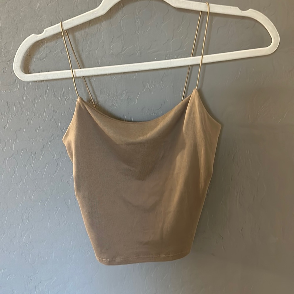 Spaghetti strap cropped tank
